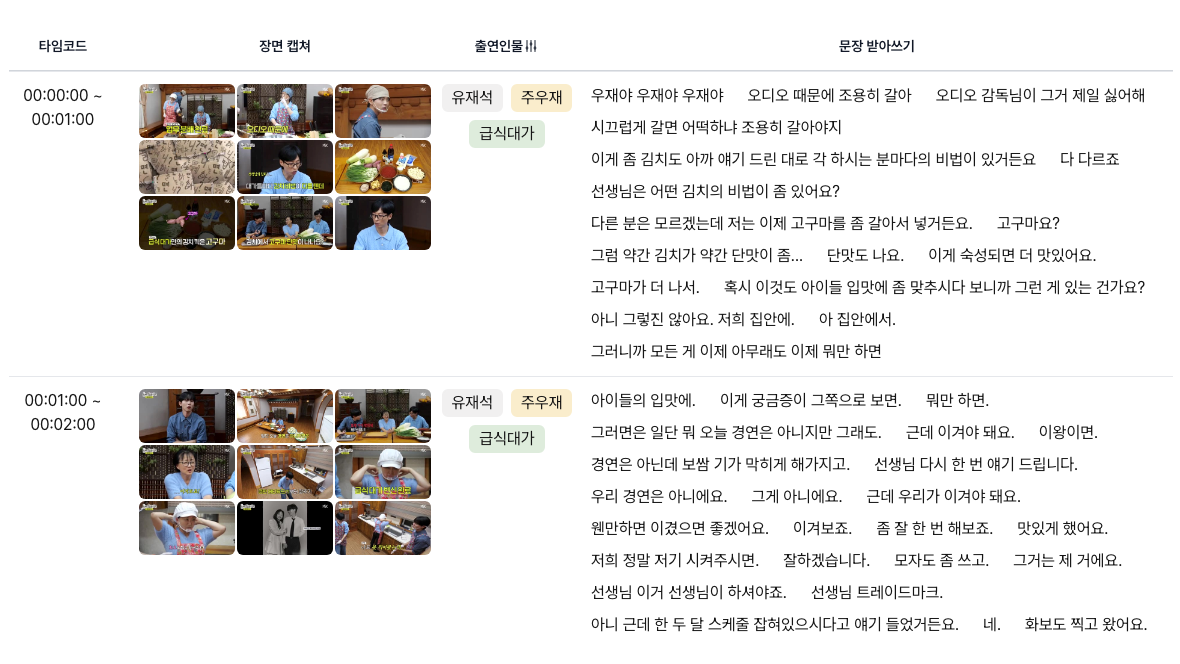 AI 음성인식 및 스크린샷 기능 예시